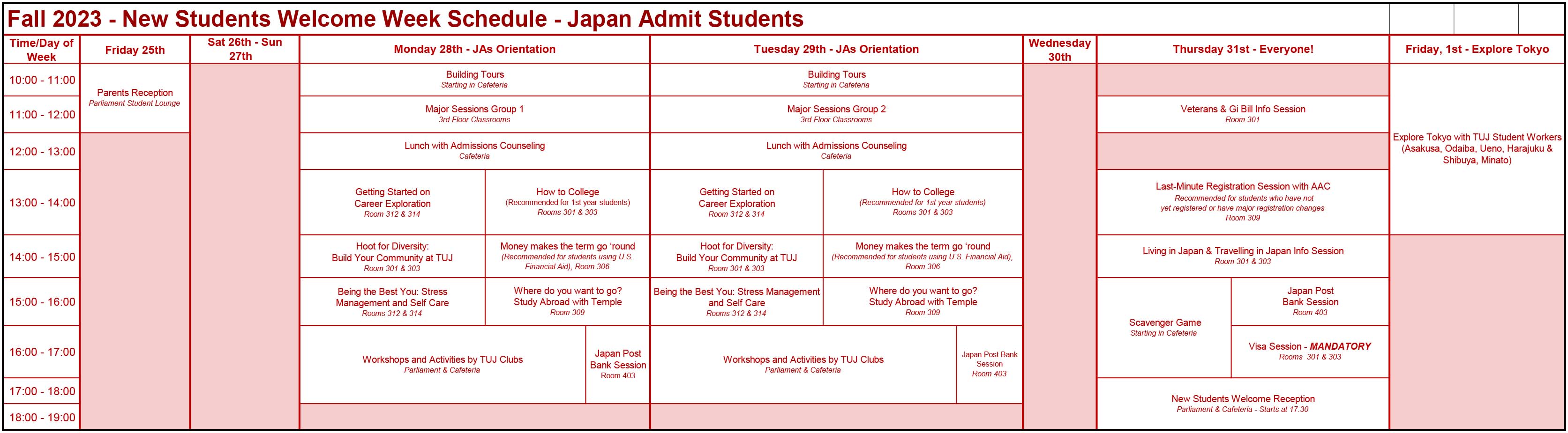 Fall 2023 New Students Week Japan Admit Students