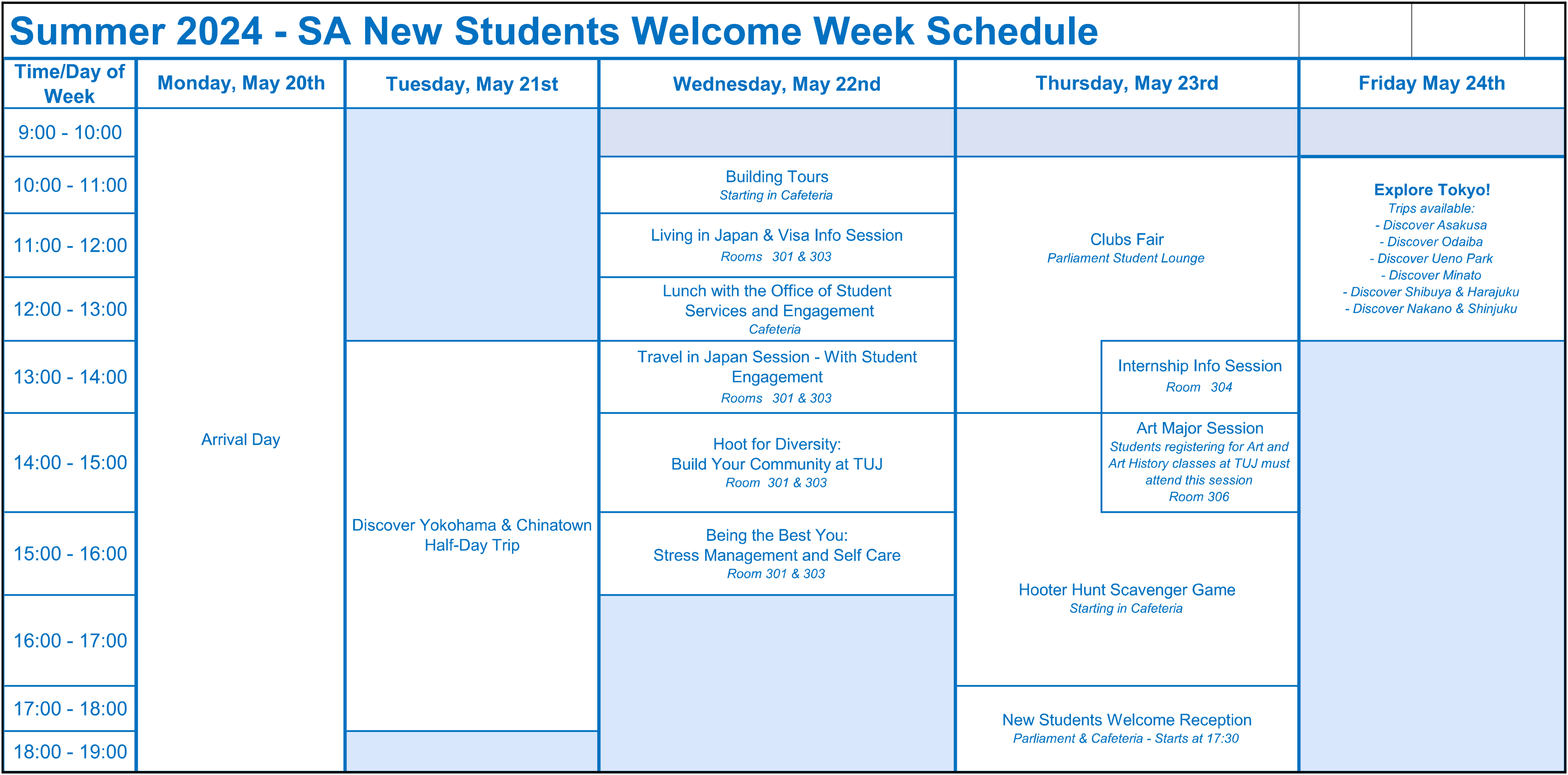 Summer 2025 New Students Week Study Abroad Students