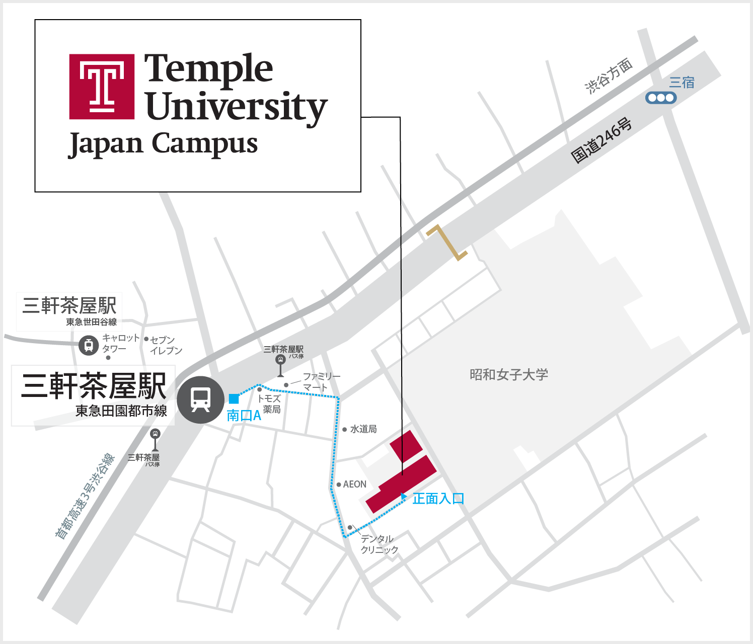 Temple University, Japan Campus Map
