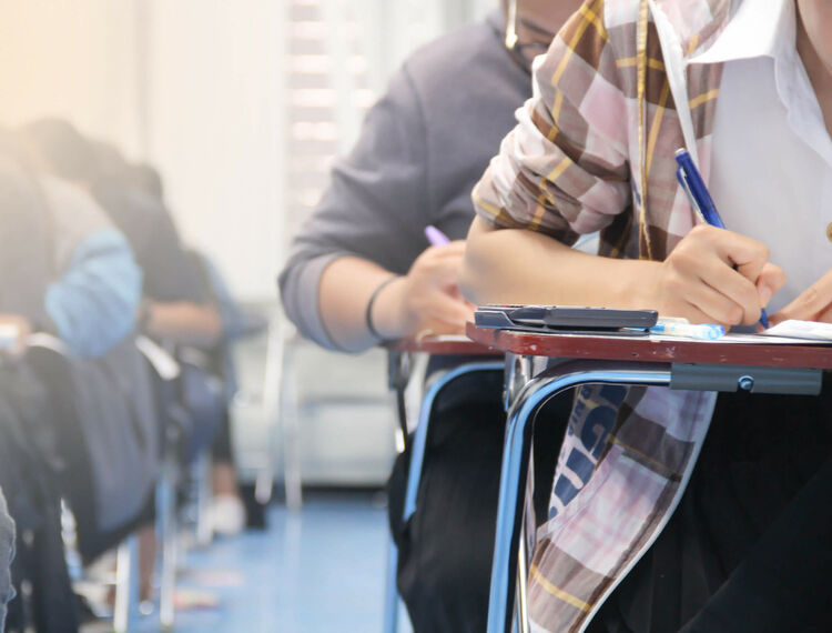 Students taking a test