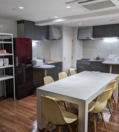 An image of one of the shared kitchens on each floor.