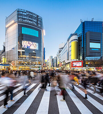 People passing at Shibuya Crossing.