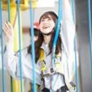 A woman enjoying the trampoline