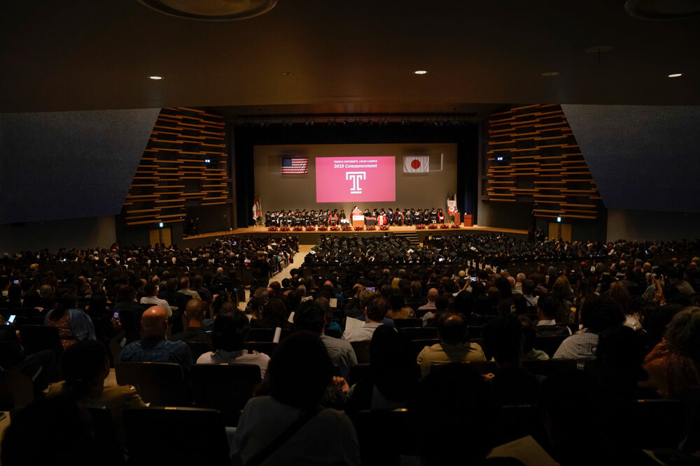 The stage and audience