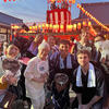 People smiling and posing at Japanese festivals.