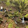 A picture of students walking along the trails at Mt. Mitake.
