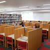 Students studying in the library