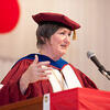 President Hart delivering the keynote speech at the commencement ceremony