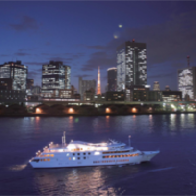 The photo of Tokyo Bay Cruise Ship “SYMPHONY” and night view.