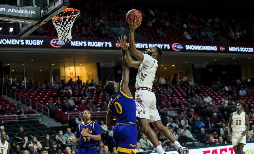 A Temple University team match at MBB.