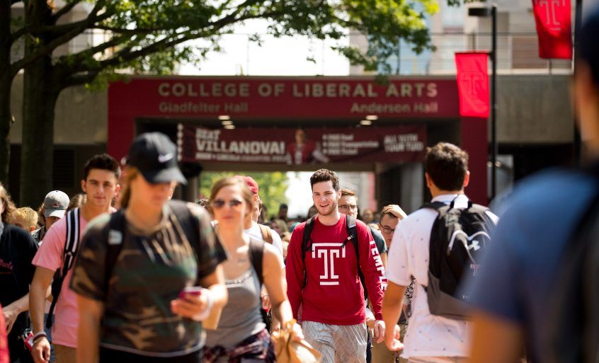 Students heading to a class.