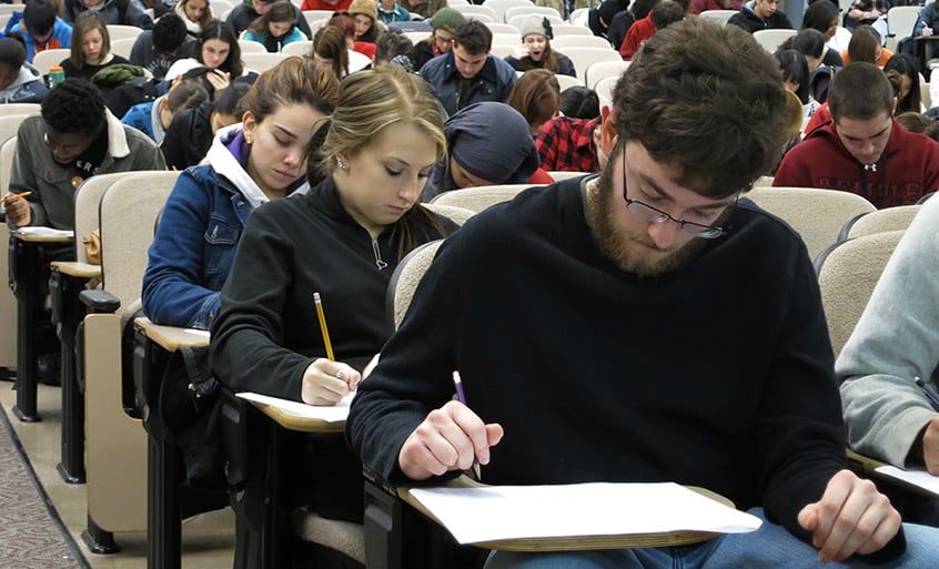 Students taking a class.