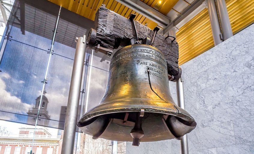 The Liberty Bell, a symbol of America and freedom.