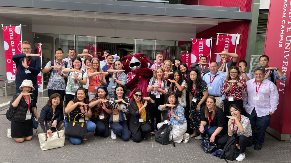 A group photo taken at TUJ Welcome Week