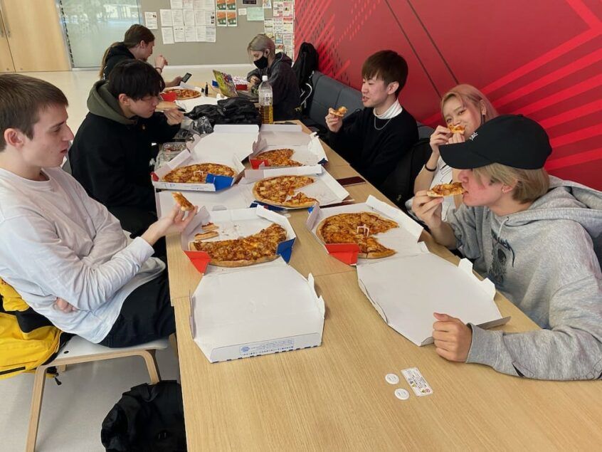 TUJ Students at the cafeteria