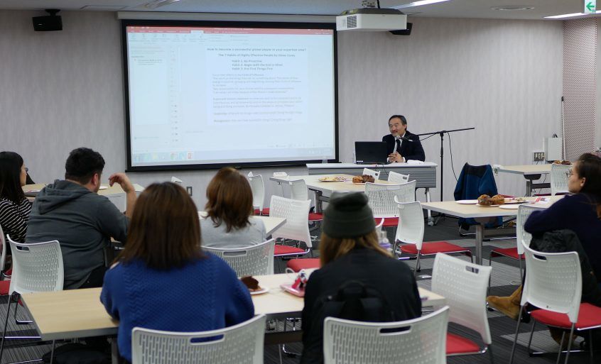 Dr. Toyoda (right) with TUJ Associate Dean George Miller (left)