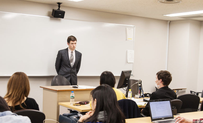 James Brown teaching in a class.