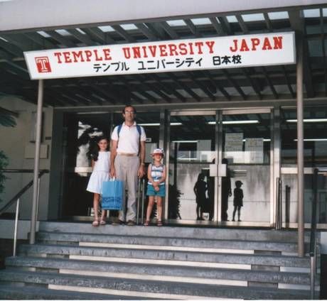 1986年、渋谷キャンパスのエントランスにて。