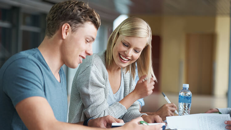 Two students studying.