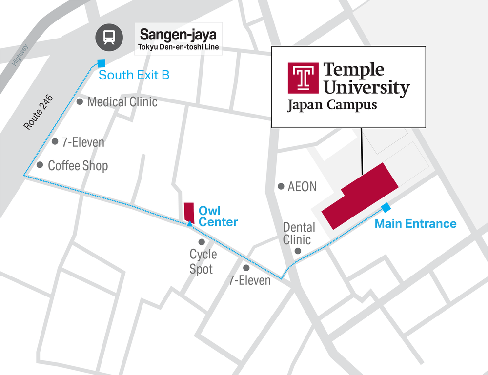TUJ Owl Center map