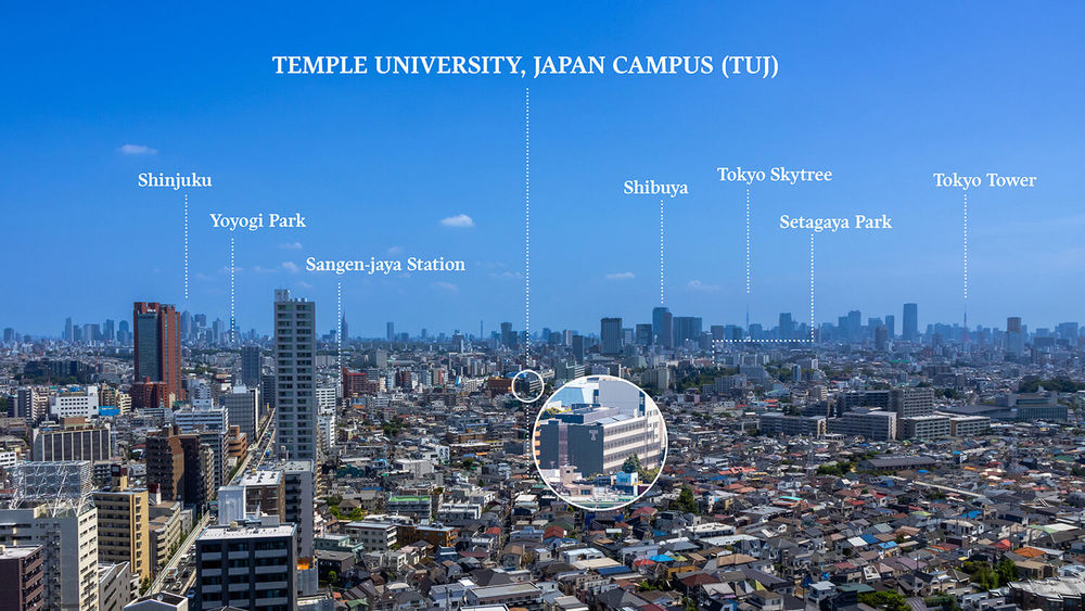 A view of Tokyo centered around TUJ
