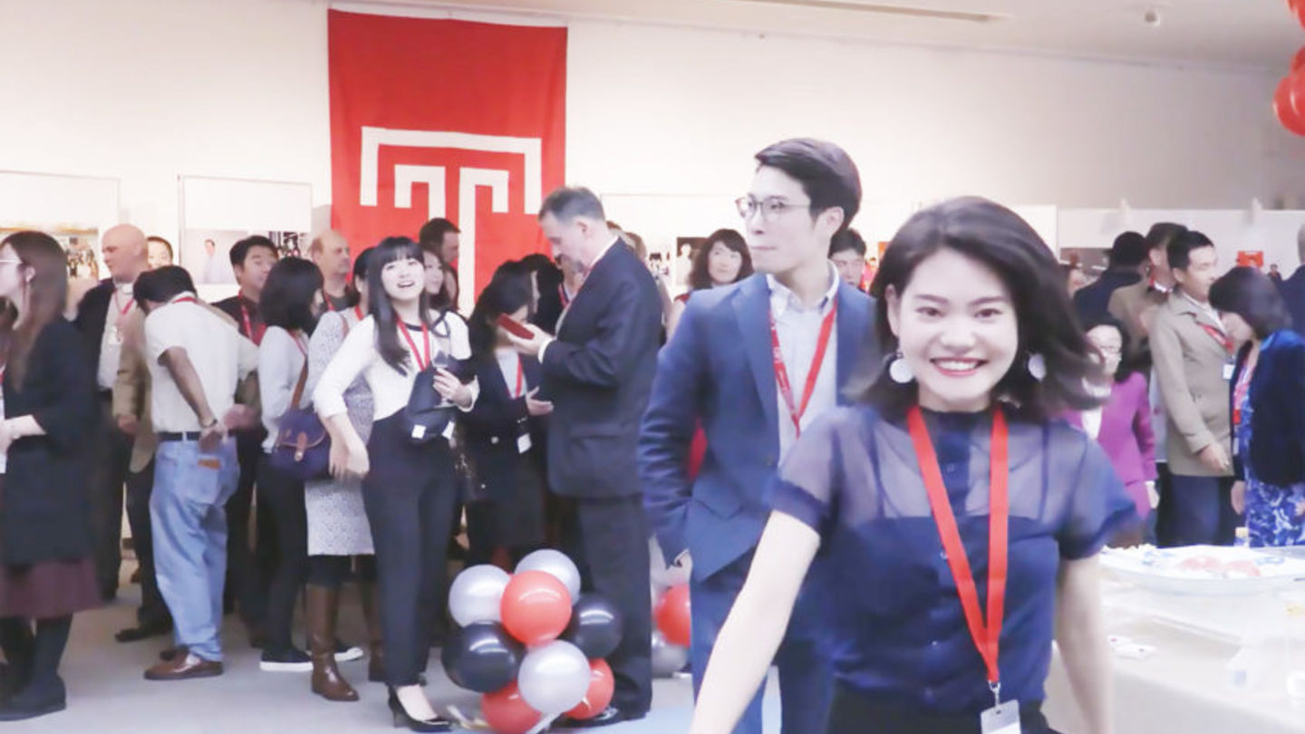 TUJ alumni celebrating the completion of the "35th Anniversary Alumni Documentary".