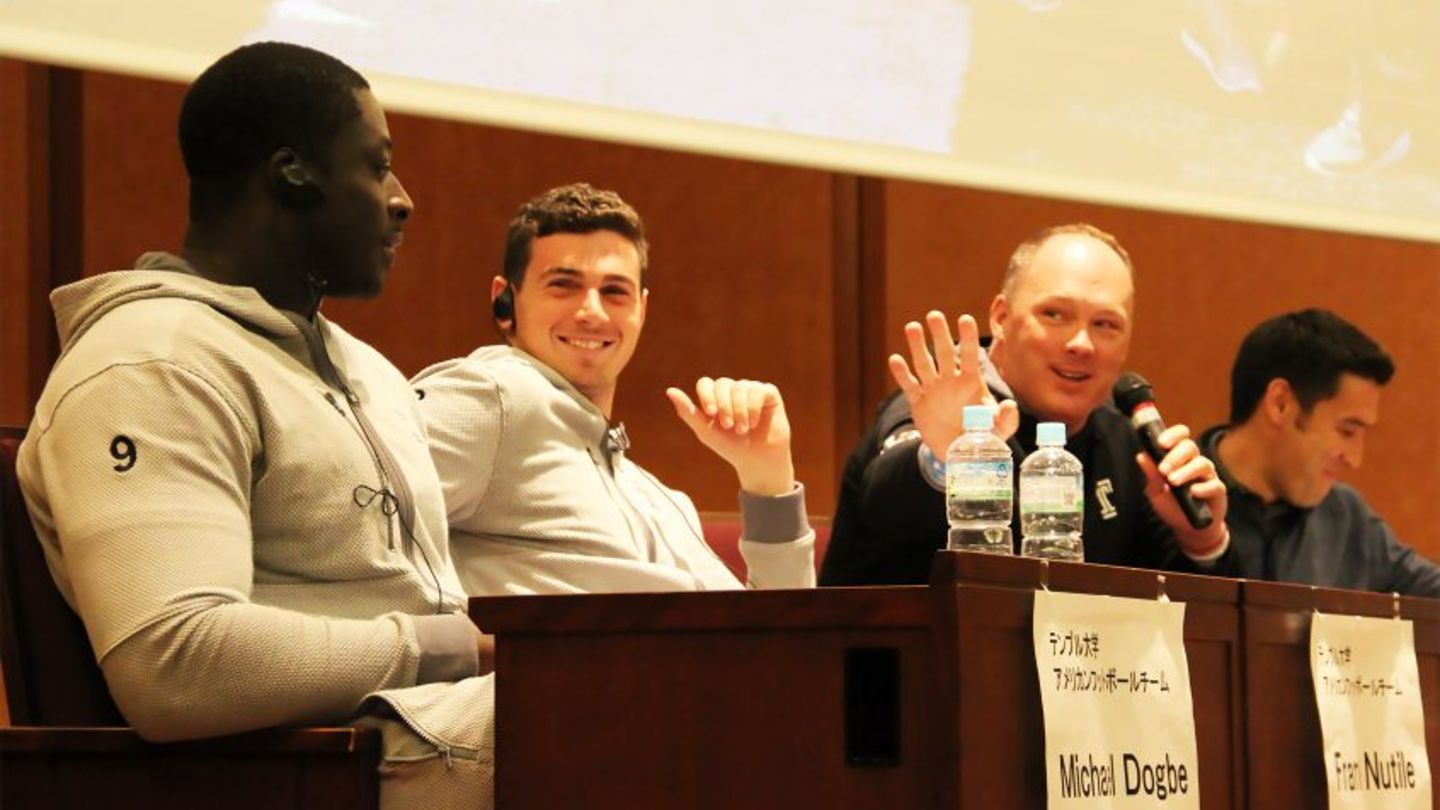 Temple Owls Football Coach and Players